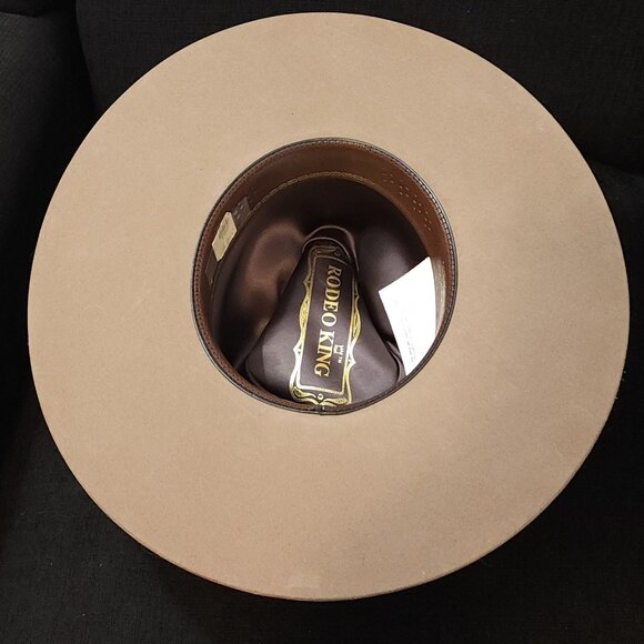Rodeo King 7X Beaver Felt Long Oval Pecan Color Cowboy Hat - Picture 6 of 11